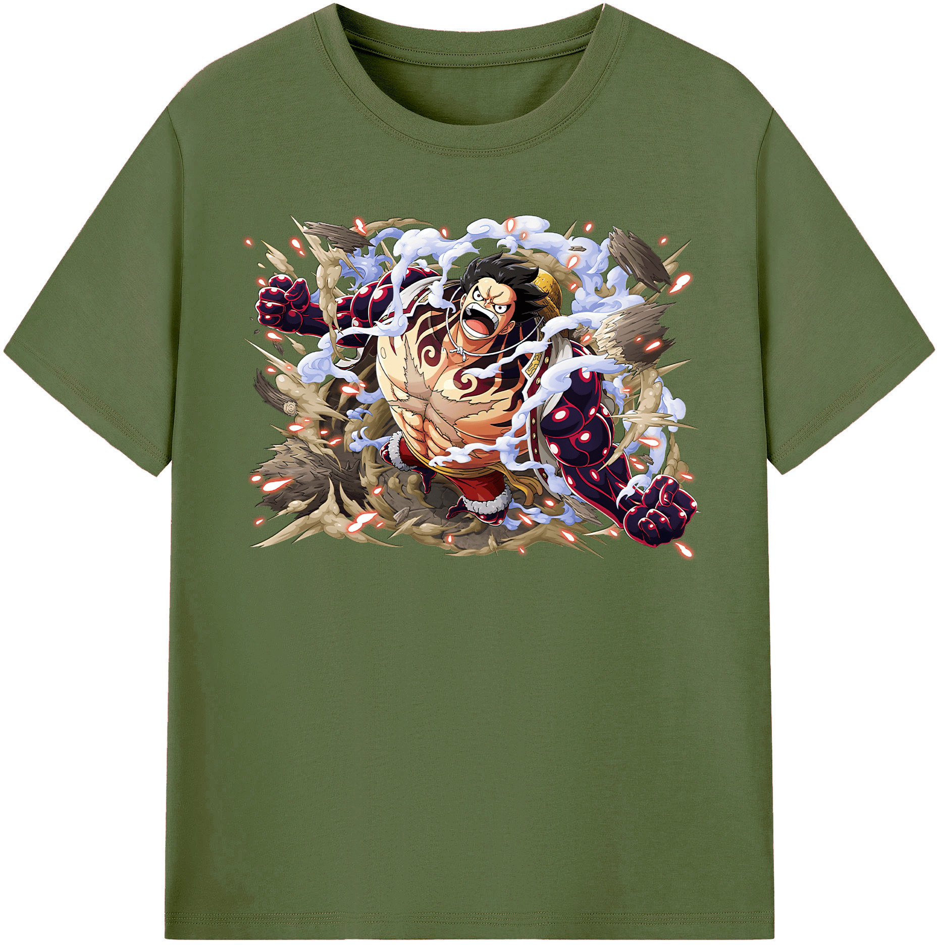 ワンピース モンキー・D・ルフィ ONE PIECE Monkey D. Luffy 綿100％半袖Tシャツ（フロントプリント）